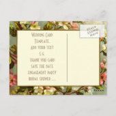 Vintage Blumen-Hochzeitsvorlage Postkarte (Rückseite)
