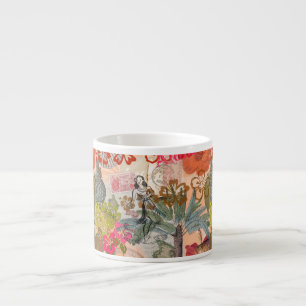 Vintage Blumen Hula Farbige Hawaiianische Tropisch Espressotasse