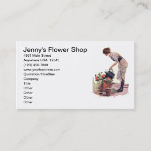Vintage Blumen-im Garten Visitenkarte