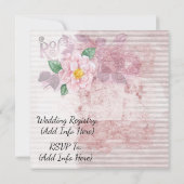 Vintage Blumen individuelle Hochzeitseinladung Einladung (Rückseite)