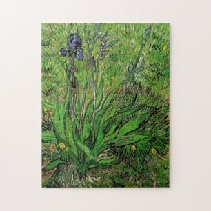 Vintage-Blumen, Iris von Vincent van Gogh Puzzle