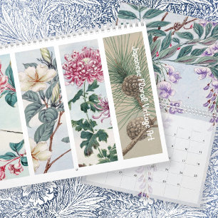 Vintage-Blumen-Japanische Kunst Kalender