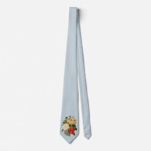 Vintage Blumen, Kamelien und Narzissen, Redoute Krawatte