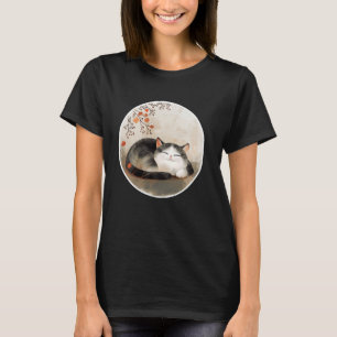 Vintage-Blumen-Kätzchen-Retro-Japanische-Kunst-Pet T-Shirt