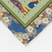 Vintage Blumen-Katzen-Kunst-Decke Louis Wain Fleecedecke (Ecke)