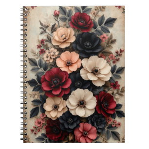 Vintage-Blumen-Klassik-Notizbuch Notizblock