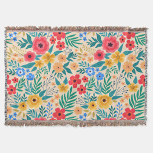 Vintage-Blumen, kleine bunte Blumen. Decke