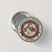 Vintage-Blumen-Krankenschwester-Emblem-Rundbutton Button (Vorne & Hinten)