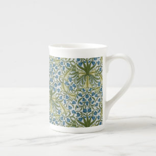 Vintage-Blumen-Laub-Blumen Glockenblume Blau Porzellantasse