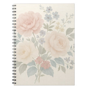 Vintage-Blumen-Leinen-Notizbuch Notizblock