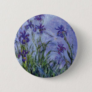 Vintage Blumen lilac-irises-1917 monet. Button