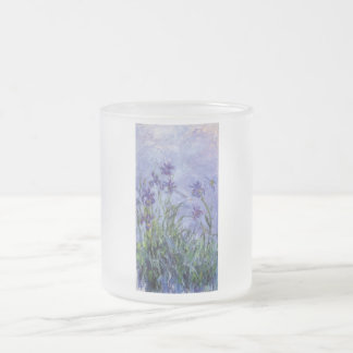 Vintage Blumen lilac-irises-1917 monet. Mattglastasse