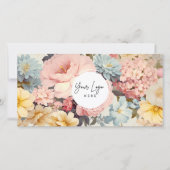 Vintage-Blumen-Logo QR-Code-Geschenkgutschein (Vorderseite)