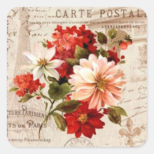 Vintage-Blumen-Mischblumen-eleganter Aufkleber