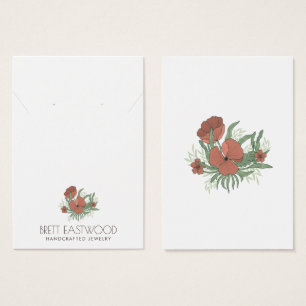 Vintage-Blumen-Mohn-Ohrhänger-Halsketten-Displayka