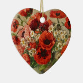 Vintage Blumen, Mohnblumen Keramik Ornament (Rechts)