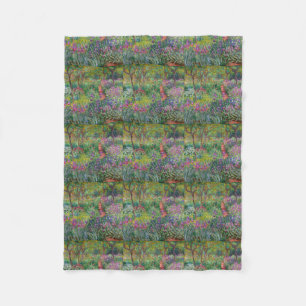 Vintage-Blumen-Monet-Garten-berühmter-Künstler Fleecedecke