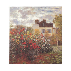 vintage-blumen-monet-s-garten-in-argenteuil-sonne notizblock