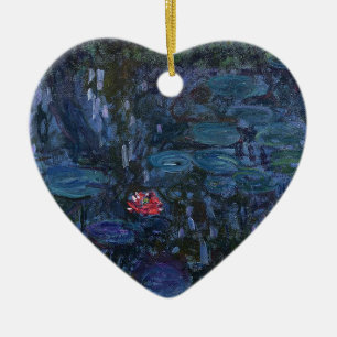 vintage Blumen Monet Wasserlilien Reflexionen Kuns Keramikornament