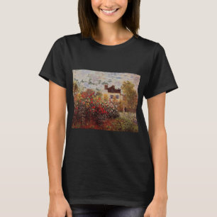 vintage Blumen Monets Garten in Argenteuil Sonne T-Shirt