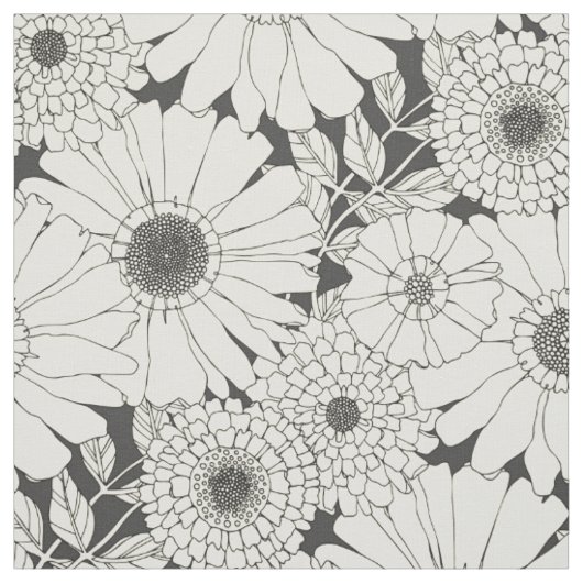 vintage Blumen mono Stoff (Muster)