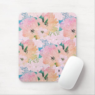 Vintage-Blumen-Monogramm-Mauspad Mousepad