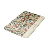Vintage-Blumen-Monogramm-Name Badematte (Schrägansicht)