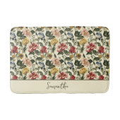 Vintage-Blumen-Monogramm-Name Badematte (Vorderseite)