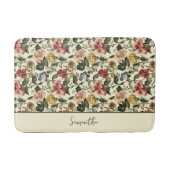 Vintage-Blumen-Monogramm-Name Badematte (Vorderseite)