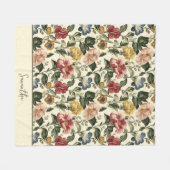 Vintage-Blumen-Monogramm-Name Fleecedecke (Vorderseite (Horizontal))