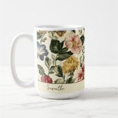 Vintage-Blumen-Monogramm-Name Kaffeetasse (Links)