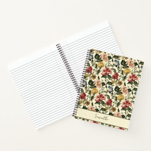 Vintage-Blumen-Monogramm Notizblock (Innenseite)