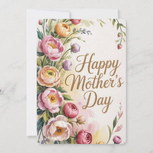 Vintage-Blumen-Muttertags-Karte Feiertagskarte