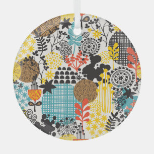 Vintage-Blumen: Nahtloser Gras-Hintergrund Ornament Aus Glas