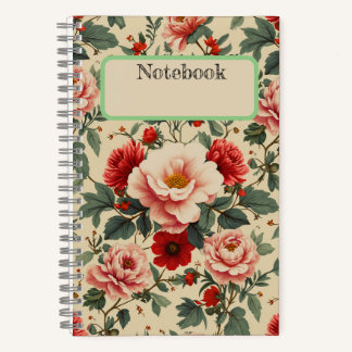 Vintage-Blumen-Notizbuch Notizblock