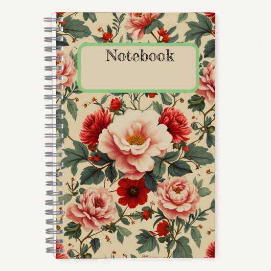 Vintage-Blumen-Notizbuch Notizblock (Vorderseite)
