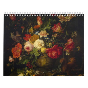 Vintage-Blumen-Ölgemälde im viktorianischen Stil Kalender