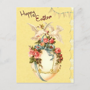 Vintage-Blumen-Ostern-Ei Feiertagspostkarte