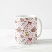 Vintage-Blumen & Papierherzen Tasse (VorderseiteRechts)