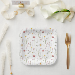 Vintage-Blumen Pappteller