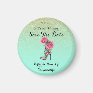 Vintage-Blumen-Party-Schuh Save The Date Magnet
