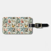 Vintage Blumen-Patchwork-Design Gepäckanhänger (Vorderseite horizontal)