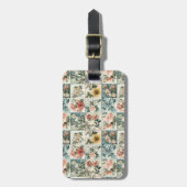Vintage Blumen-Patchwork-Design Gepäckanhänger (Vorderseite vertikal)