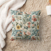Vintage Blumen-Patchwork-Design Kissen (Decke)