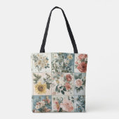 Vintage Blumen-Patchwork-Design Tasche (Rückseite)