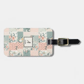 Vintage Blumen-Patchwork-Muster - Pastell Gepäckanhänger (Vorderseite horizontal)