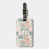 Vintage Blumen-Patchwork-Muster - Pastell Gepäckanhänger (Vorderseite vertikal)