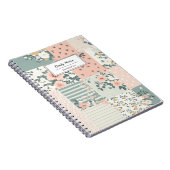 Vintage Blumen-Patchwork-Muster - Pastell Notizblock (Rechte Seite)