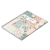Vintage Blumen-Patchwork-Muster - Pastell Notizblock (Linke Seite)