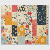 Vintage-Blumen-Patchwork-Quilt-Muster Geschenkpapier (Flach)